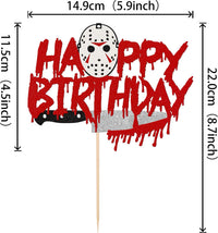 Rsstarxi 24 Have a Killer Birthday glitter horror cupcake toppers - view 23