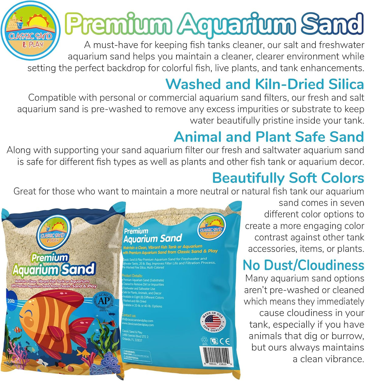 CLASSIC SAND & PLAY Natural Aquarium Sand for Freshwater - image 2
