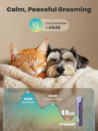 oneisall 4 in 1 Dog Grooming Kit with LCD Display – Essentials for Dogs - Purple - image 3