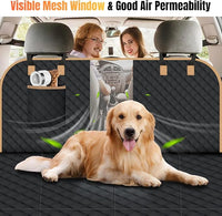 Dog Car Seat Cover for Back Seat, Dog Car Bed Cover with Strong Hard Bottom, Car Back Seat Extender Hammock for Car SUV Truck,4 Panels Black Large Size