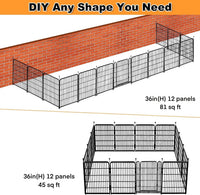 Dog Playpen 48 inch 8 Panels Total 17.7 Ft Dog Fence Outdoor - 36''(H)-10panels-22.1ft(L) - image 2