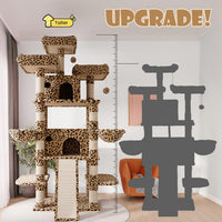 SHA CERLIN 68 Inches Multi-Level Large Cat Tree for Large Kitties/Big - 81in / Leopard Print - image 3