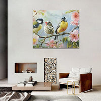 Large Birds Wall Art for Living Room Spring Flower Nature Art Big Space Size Framed Bedroom Office Canvas Prints Pictures Painting Artwork Office Bedroom Home Decor 60"x30"