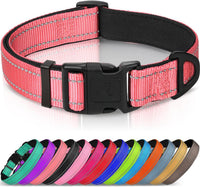 Joytale Reflective Dog Collar, Adjustable Neoprene Padded - Small (Pack of 1) / Neon Pink