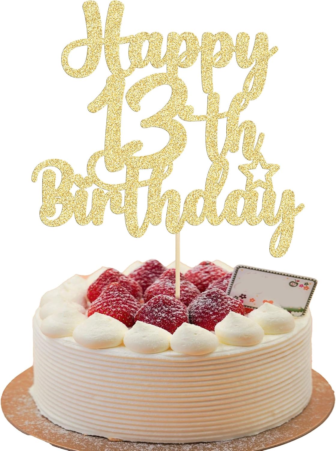 Gyufise 1Pc Happy 80th Birthday Cake Topper Glitter Cheers to 80 - 13th / Gold