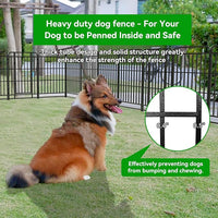 Dog Playpen Outdoor 32 Panels Heavy Duty Dog Fence 40" Height with Thick Pipe Anti-Rust with Doors Portable for RV Camping Yard, Total 71FT, 406 Sq.ft, Snowy Black