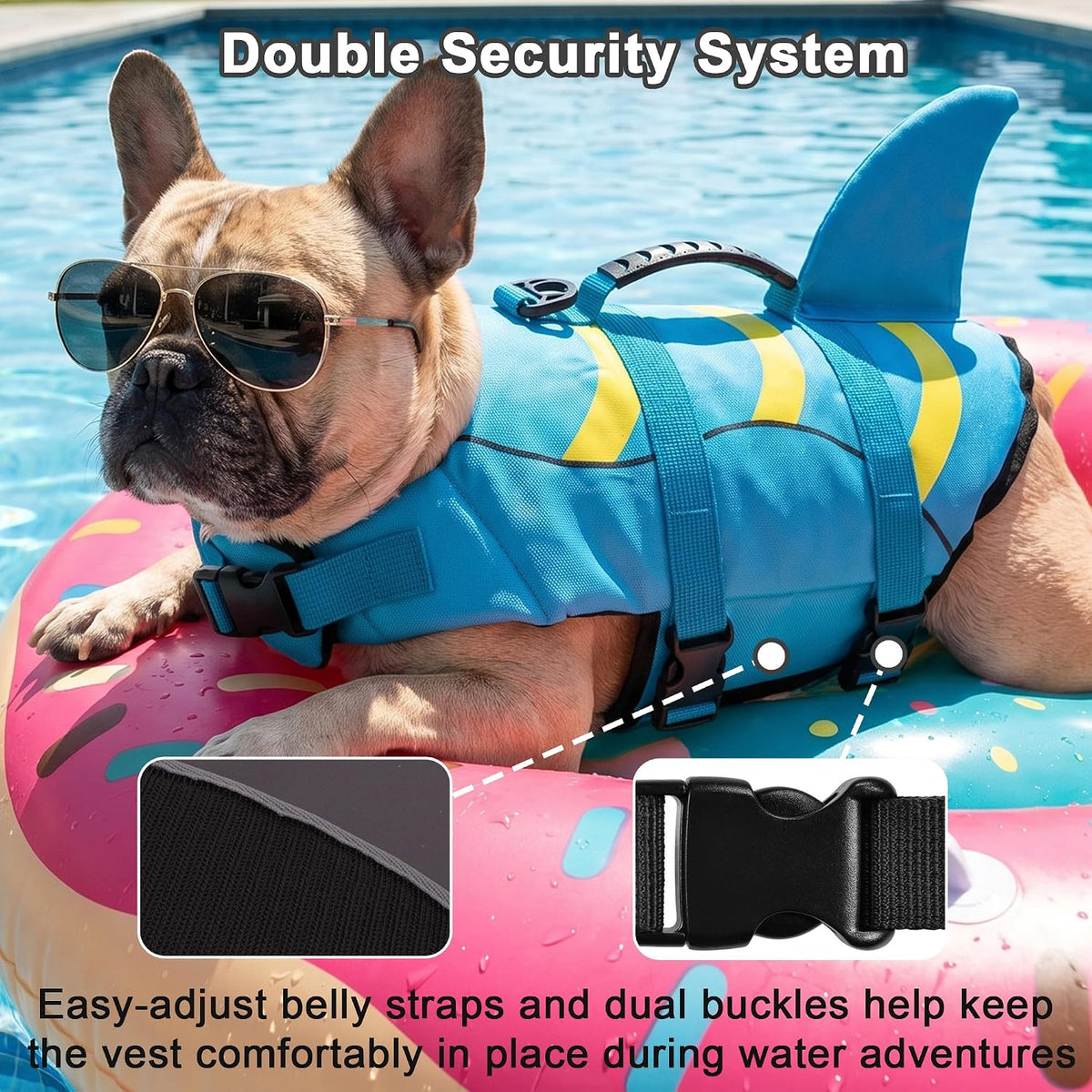Fragralley Shark Dog Life Jacket - X-large / Blue-Wave Shark - image 2