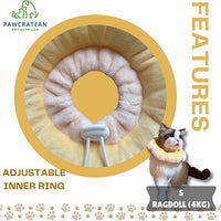 Adjustable Comfy Flower Style Elizabeth Collar for Cats Puppies Soft Recovery Cone Pet Protective Neck Collar (Yellow, Small)