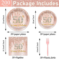 CHUNNIN 200 PCS Gone Fishing Party Plates Napkins Fishing Tableware - 50th Birthday - image 2