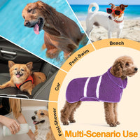 Unicorn Catcher Dog Bathrobe Super Absorbent Quick Drying Robe - Small / Purple - image 3