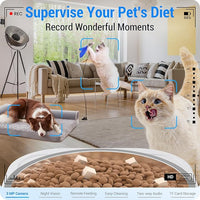 Automatic Cat Feeder with 2K HD Camera: Automatic Dog Feeder with Night Vision, Cat Food Dispenser with 5G WiFi for Multiple Pet, Detachable for Easy Clean - 29 Cup （7L Large Capacity）
