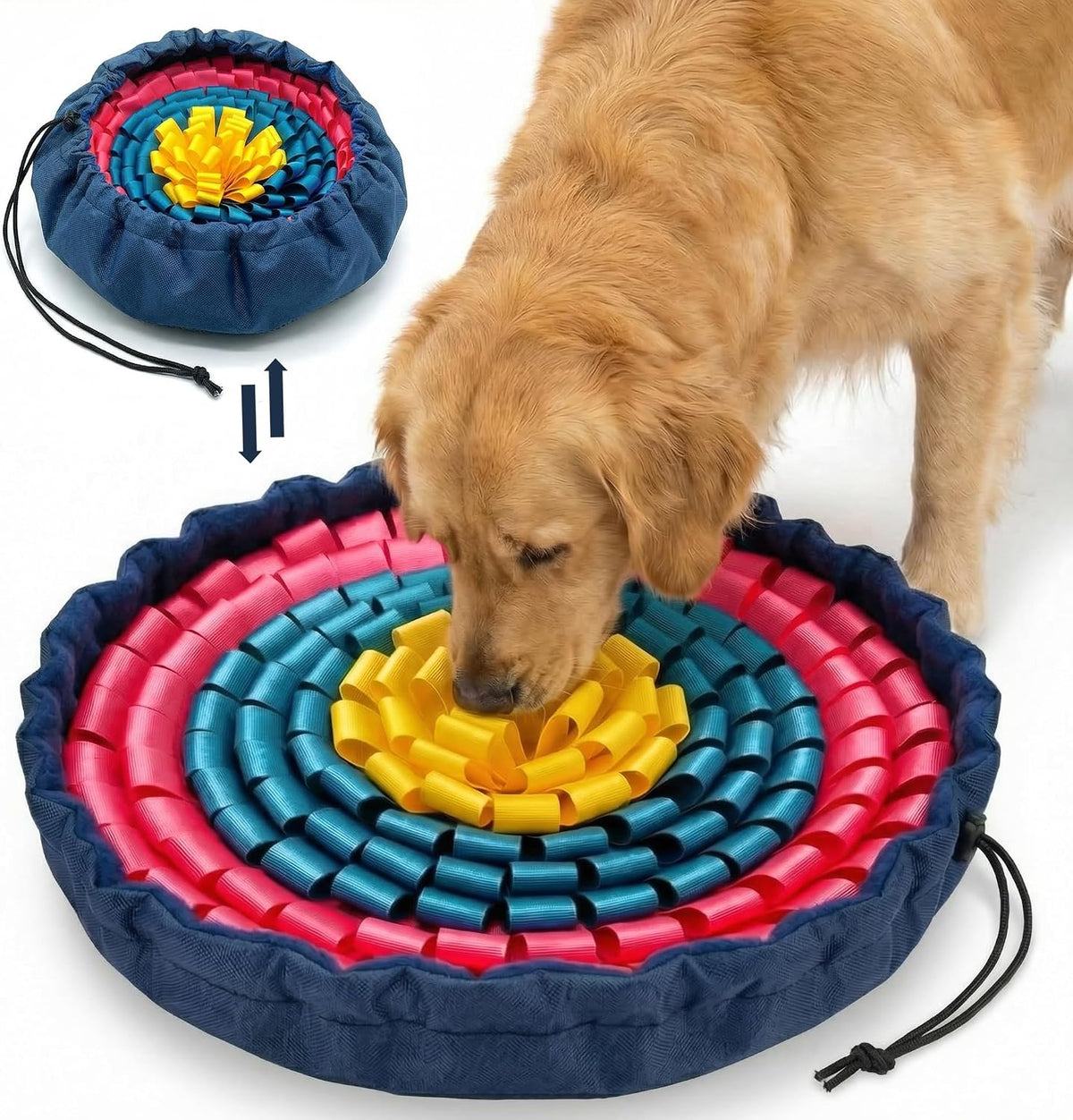 FunFurry Snuffle Mat for Dogs, Dog Puzzle Mat - Floral / 17" Bowl