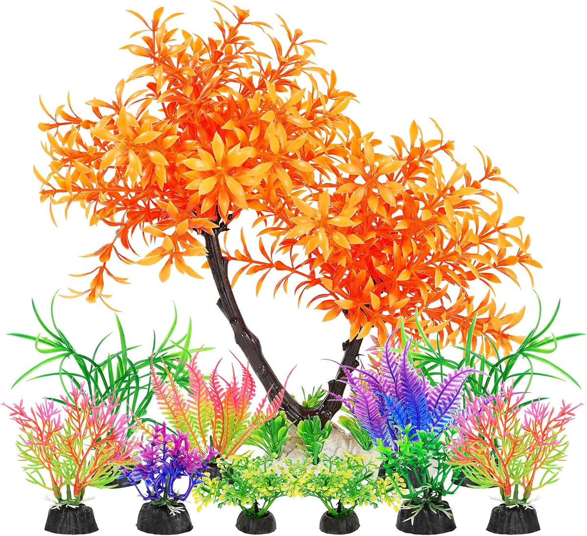 AQUANEAT Artificial Aquarium Plants - Orange