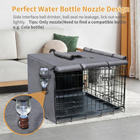 DONORO Dog Crate Cover 24 Inch Waterproof Pet Kennel Cover 600D Heavy - 24.0"L x 18.0"W x 20.0"H / Grey - image 2