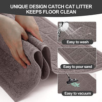 Cat Litter Box Mat, 47" x 35" Large Waterproof Litter Trapping Mat – Daily Care for Cats - Sand Grey / X-Large（35" x 24" ) - image 3
