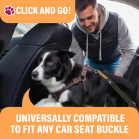 Black Car Seat Belt for Dogs, Attaches to Harness & Collar - Orange - 1 Pack - image 2