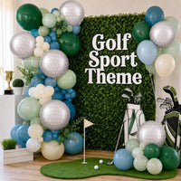 Blue Silver Balloon 12Inch Dark Metallic Blue Silver Confetti Latex - Blue Green White Golf - image 4