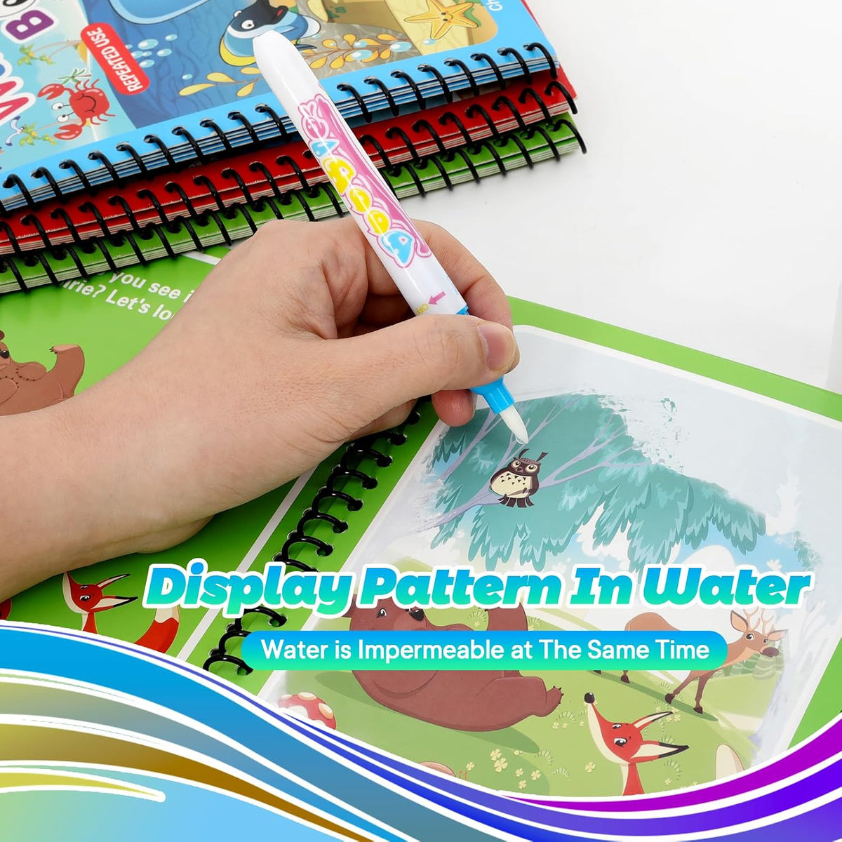 5 Pack Reusable Water Coloring Book for Toddlers – Fun for Kids & Family - Coloring Book / 4 Pack - image 4