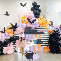 Froova black and white Halloween balloons with ghost and bat prints and bat stickers - view 37