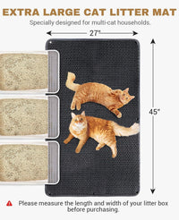 Fostanfly Cat Litter Mat, Machine Washable - Black - image 2