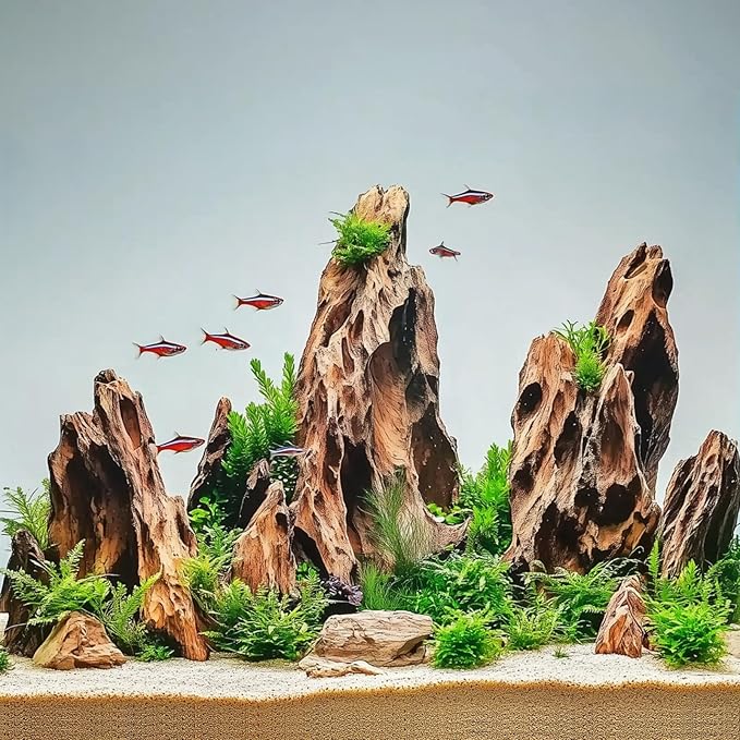 Dragon Stone Rock for Aquascaping,Aquarium Decor, Fish Tank Decorations,3-10 Inches Natural Ohko Stone for Fish Tank Landscaping (6.6 Pounds)