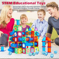 MAGBLOCK Magnetic Tiles 176Pcs Marble Run Children's Educational Toys for Developing Mathmatics and Physics Skills and for Developing Creativity and Imagination Toys for Kids Age 8 9 10+ Years Old