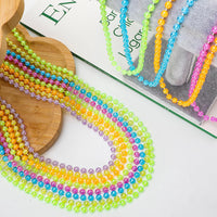 100PCS Bead Necklace, Gold Mardi Gras Beads Party Stuff - Transparent 6 Colors - image 3