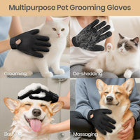 Pet Hair Removal Glove with 255 Silicone Tips for Dogs & Cats - Black - image 3
