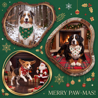 Preboun 100 Pcs Fall Paw Print Dog Bandanas Bulk - Christmas Paw Print / 25.6 x 17.7 x 17.7 Inch - image 2