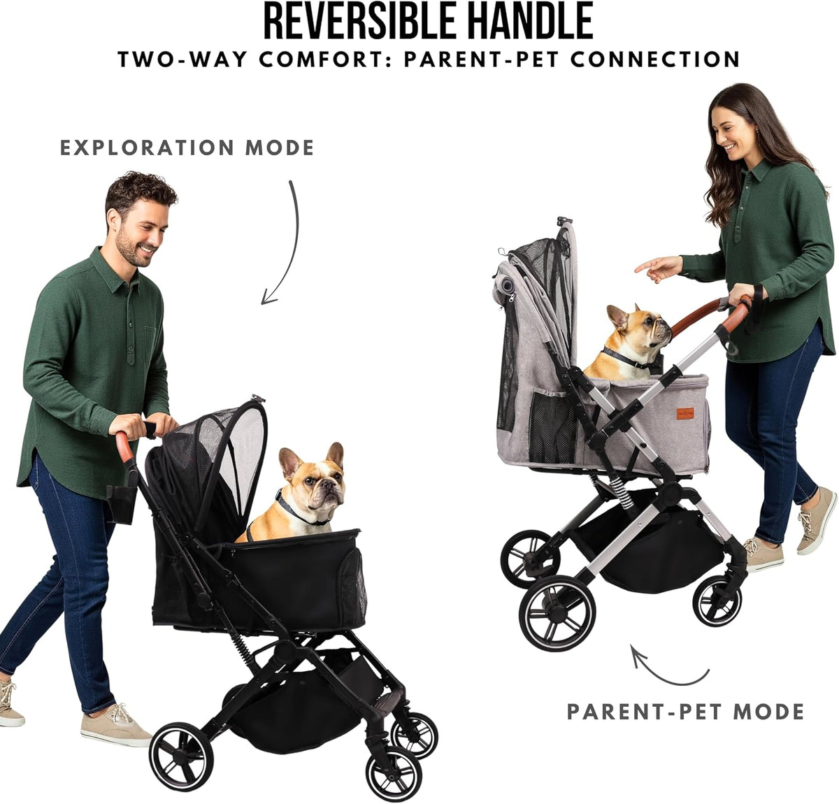 Bicystar Foldable Dog Stroller for Small Medium Dogs & Cats - Black - image 4