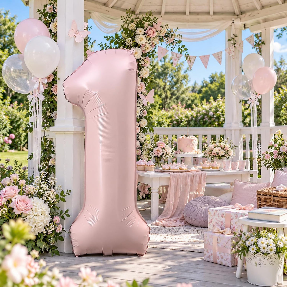 40'' Purple K-pop Number 5 Balloon for Girl 5th Birthday Party - Baby Pink / Number 1 - XXL - image 4