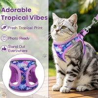 Cat Harness and Leash Set, Escape Proof Soft Vest Walk Pink XS – Essentials for Cats - Purple / Small - image 2