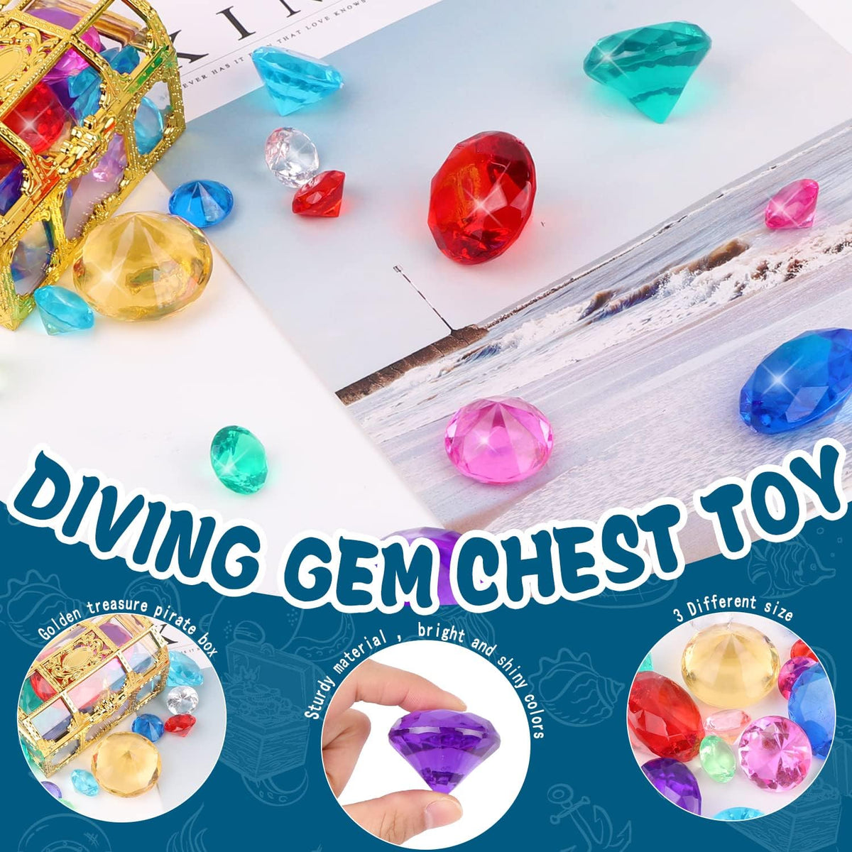 YUJUN 10PCS Diving Gem Pool Toys for Kids Swimming Pool Party Favors – Fun for Kids & Family - Assorted - image 2