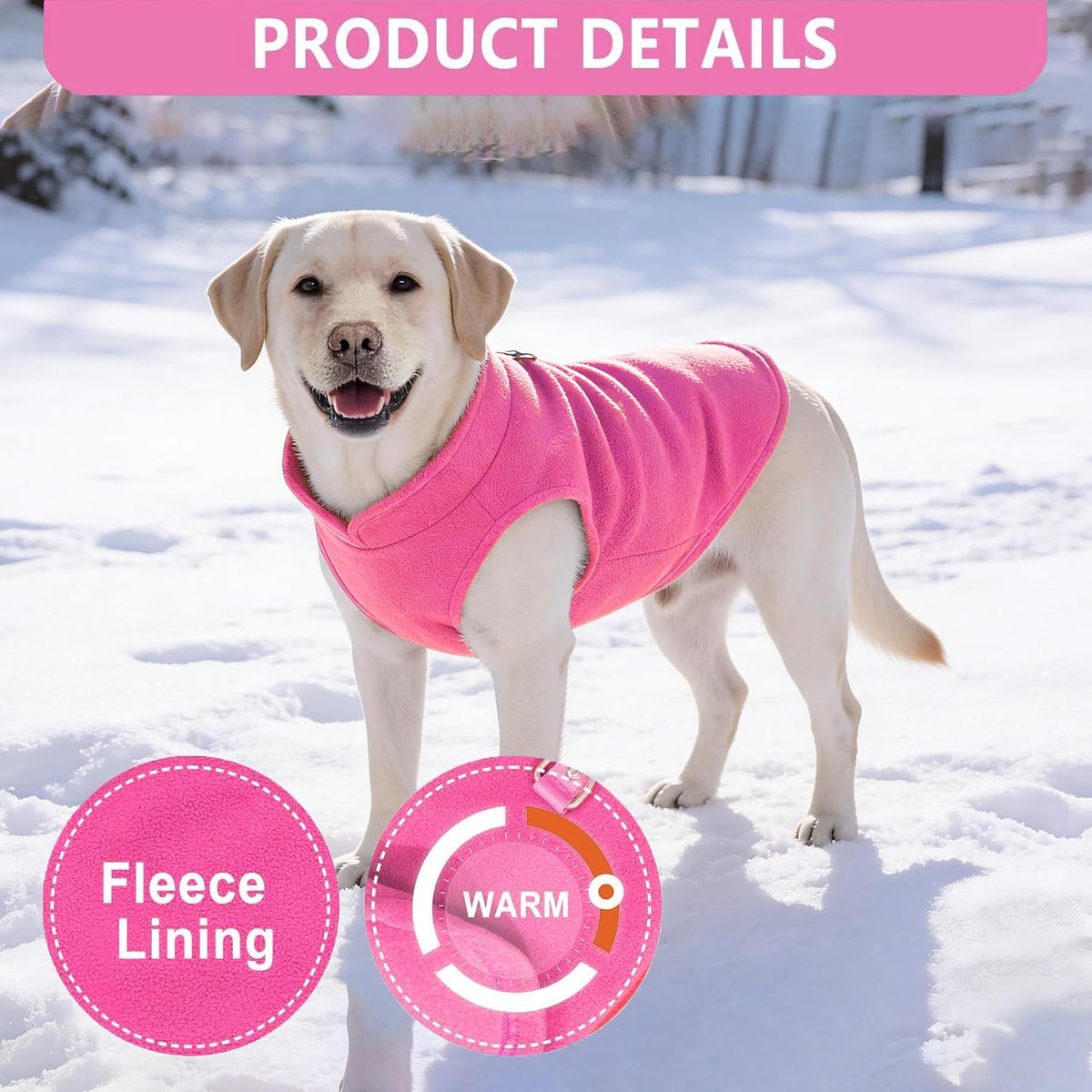 2 Pieces Fleece Dog Sweater Vest Winter Warm Dog Clothes for Small - rose,purple / XX-Large(27-36lbs) - image 4