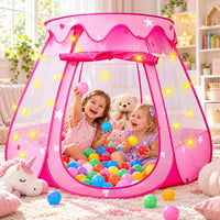 DISHIO Ball Pits with 50 Balls - Pink-with Star Lights - image 2
