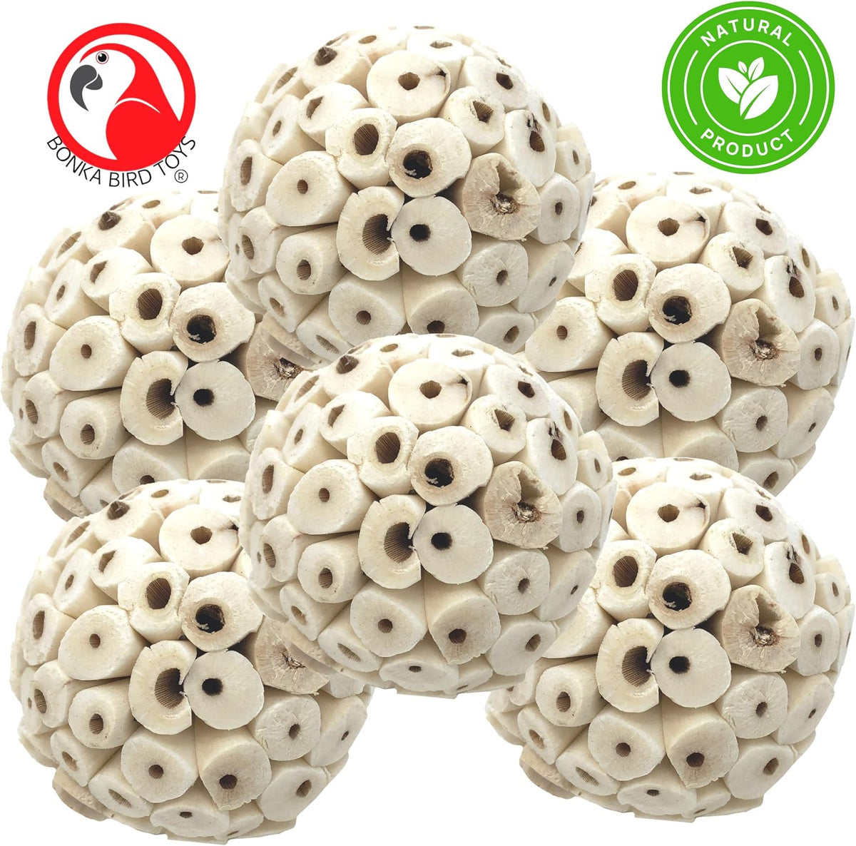 Bonka Bird Toys 2117 Pk6 Sola Atta Balls Foot Talon Craft Part Parrot - Pk-6 Sola Atta Balls - image 2