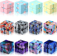 Gejoy 12 pcs Infinity Cube Toy Mini Cube Blocks Desk Toy - Star and Macarons