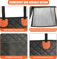 Back Seat Extender for Dogs Hard Bottom, Upgraded 7-Layer PU Leather Dog Car Seat Cover with Support 400lbs, Waterproof Dog Hammock Bed Backseat, Anti-Scratch Pet Seat Extender for Car, SUV, Truck