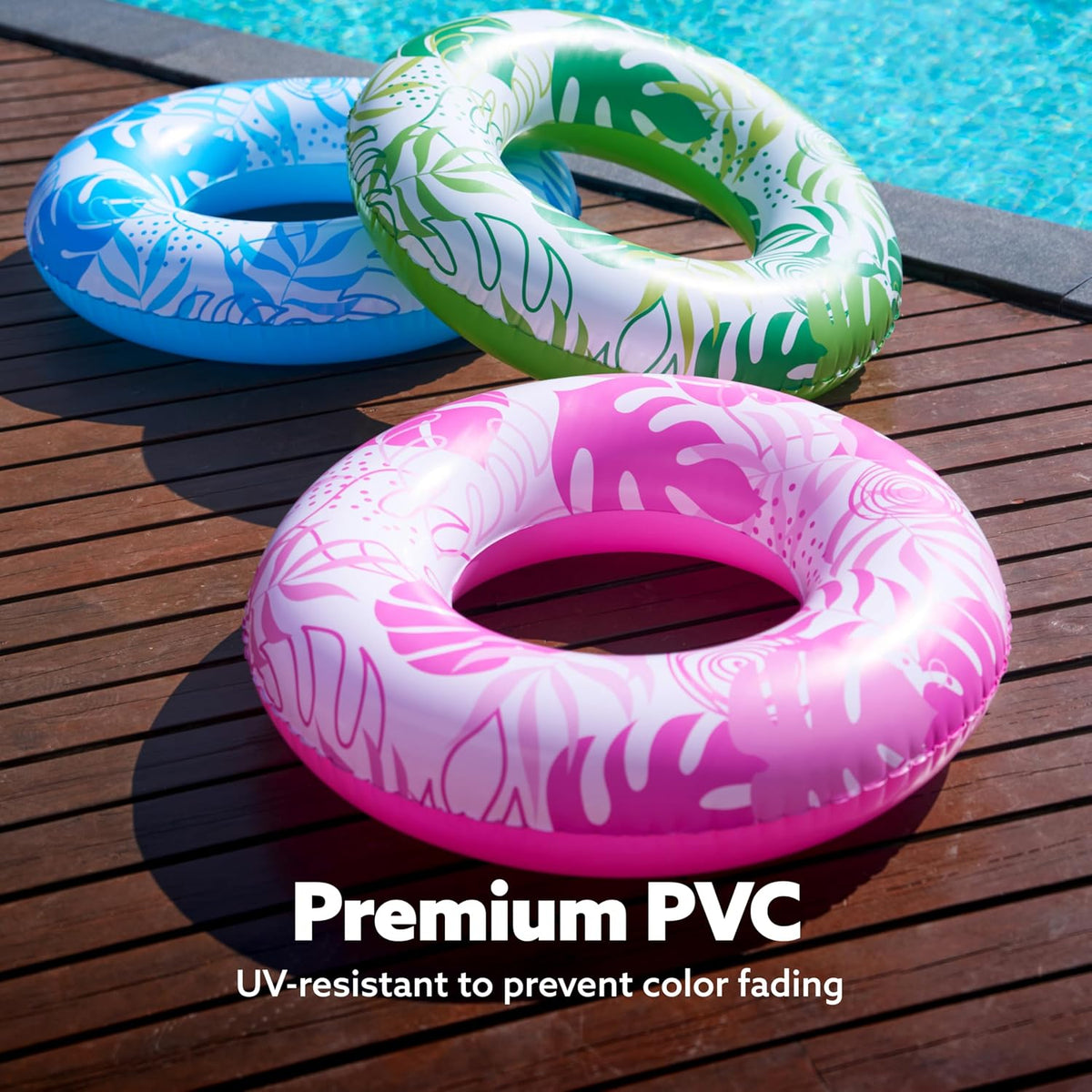 JOYIN Donut Pool Float 32” - Tropical Leaves - image 3