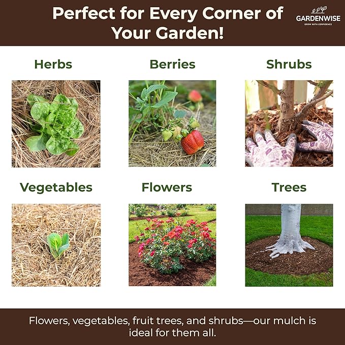 Premium Organic Wood Mulch for Gardens, Landscaping, Potted Plants, and Vegetable Gardens (0.5 CF - 14 L - 15 QTS)