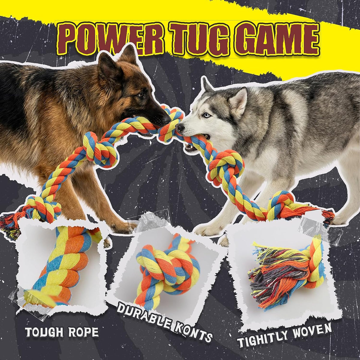 Dog Ropes Toys for Aggressive Chewers - 9 Packs-1 / Large - image 3