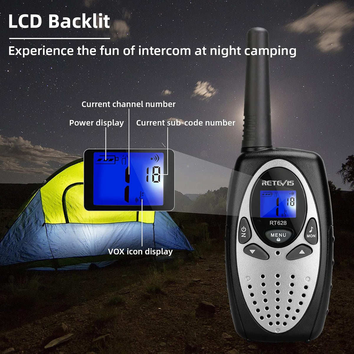 Retevis RT628 Walkie Talkies for Kids - Silvery / 4 - image 3