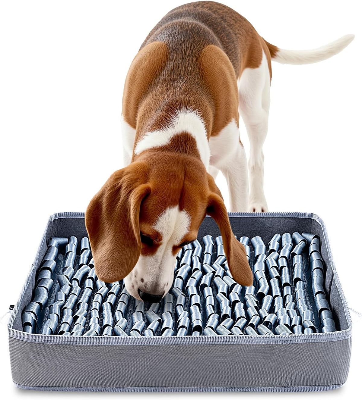 FunFurry Snuffle Mat for Dogs, Dog Puzzle Mat - Silver / 17" X 15"