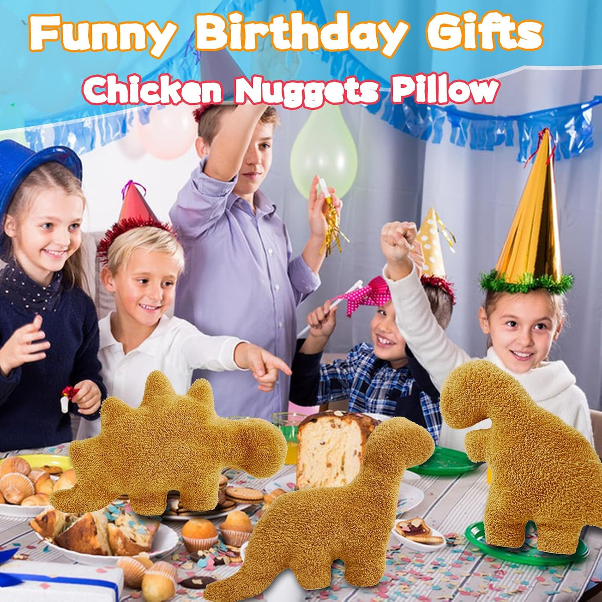 Isaacalyx Dino Nugget Pillow, Dinosaur Theme Party Decorations - Brontosaurus / Small - image 3