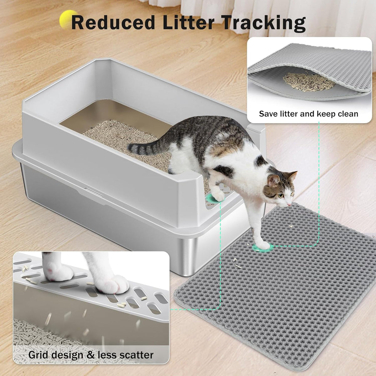 Stainless Steel Litter Box - Silver Grey / XL - image 3