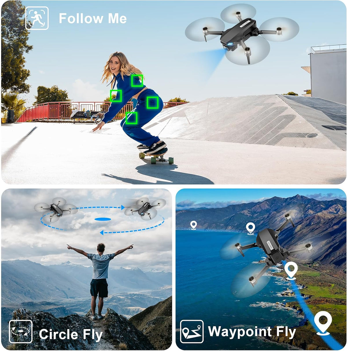 Drones with Camera for Adults 4K, GPS Drone with Auto Return - Black - image 4