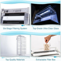 Harmony All-in-One Aquatic Tank by Clairnara - Harmony Premium - iF Design Award Winning 10 Gallon Aquarium with LED Light, Patented Filtration System, and Ultra-Quiet Water Pump