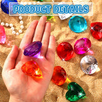 MARFOREVER pool dive gems, 8 diamond and 8 heart shaped acrylic gems with storage bag - view 8