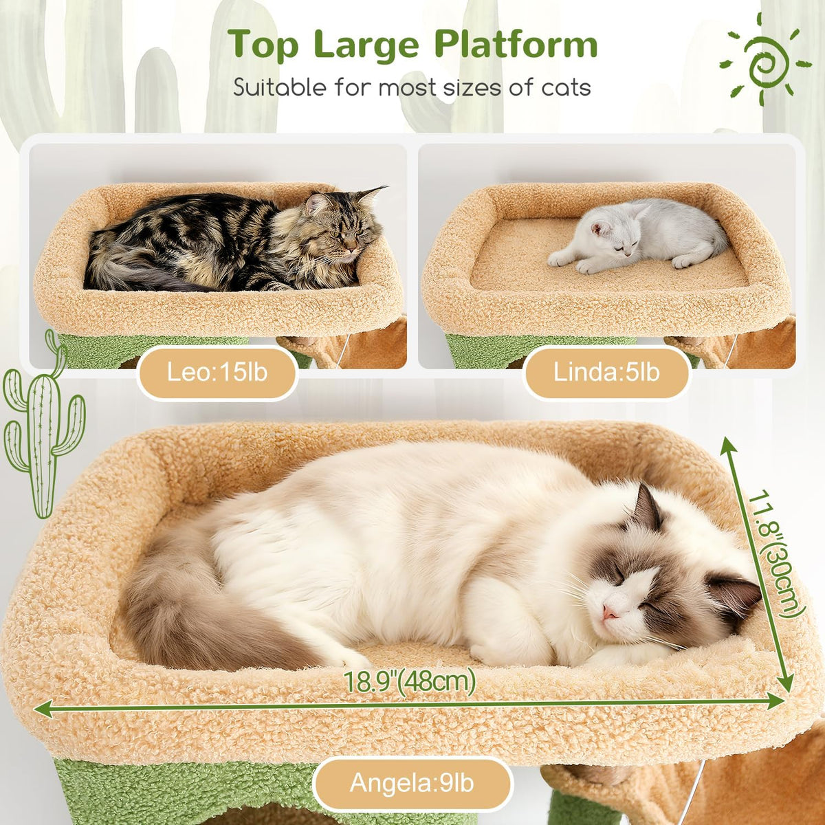 Globlazer F66 Corner Cat Tree - Green / 66 inch - image 2