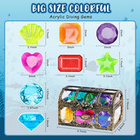 DISHIO Diving Gem Pool Toy 10PCS Big Colorful Diamond Diving Toy - 16pcs Multi-colored - image 2